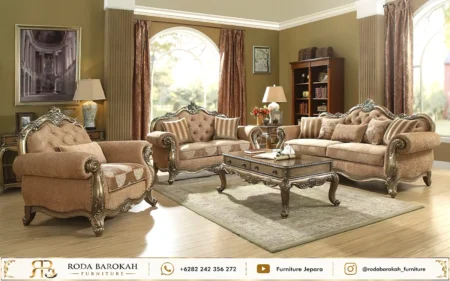 Harga Set Kursi Tamu Ukir Mewah Warna Mocca Bronze