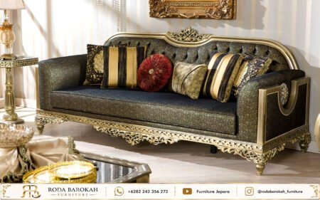 Jual Sofa Tamu Mewah Kayu Ukir Jepara Finishing Gold Neoclassic