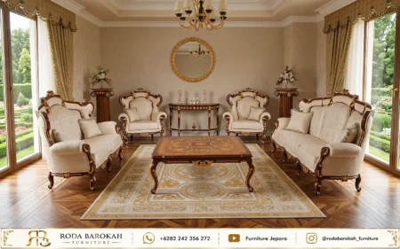 Jual Sofa Tamu Mewah Modern Nuansa Eropa Kayu Jati Salak Brown