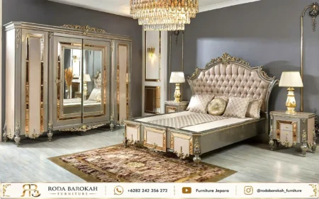 Kamar Set Mewah Ukiran Jepara Luxury Edition Prada Emas