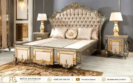 Kamar Set Mewah Ukiran Jepara Luxury Edition Prada Emas
