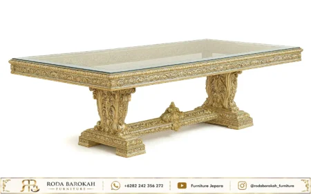 Set Meja Makan Mewah Sultan Ukiran Jepara Gaya Renaissance