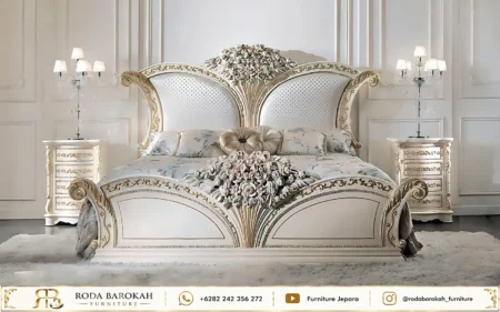 Set Tempat Tidur Sultan Ukiran Bunga Gaya Royal Baroque