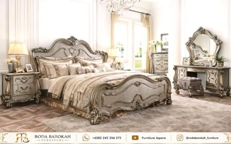 Set Tempat Tidur Ukiran Jepara Mewah French Bedroom Suite
