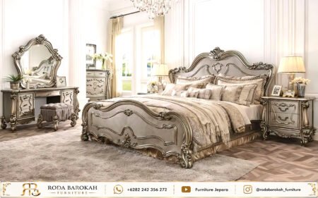 Set Tempat Tidur Ukiran Jepara Mewah French Bedroom Suite