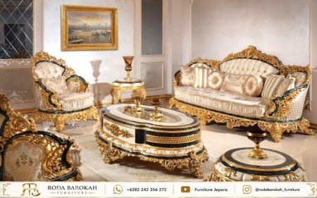Inspirasi Kursi Tamu Mewah Ukir Klasik Eropa Gold