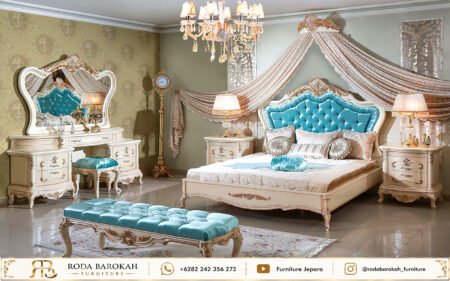 Inspirasi Set Kamar Tidur Mewah Ukiran Duco Gold