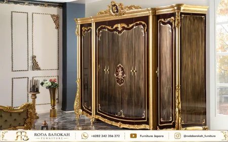 Set Kamar Tidur Ukir Sultan Dark Gold Mewah