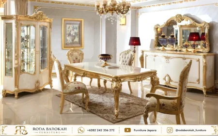 Set Meja Makan Ukiran Kayu Jepara Sultan Classy