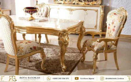 Set Meja Makan Ukiran Kayu Jepara Sultan Classy