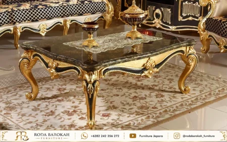 Set Sofa Tamu Ukir Sultan Black Gold Mewah Royal