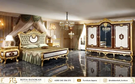 Set Tempat Tidur Ukir Jepara Mewah Nuansa Royal Sage