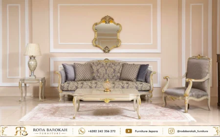Desain Ruang Tamu Klasik Nuansa Pearl Champagne Elegance