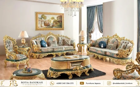 Eksklusif Set Sofa Tamu Sultan Mewah Lengkap Meja Kopi