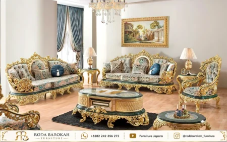 Eksklusif Set Sofa Tamu Sultan Mewah Lengkap Meja Kopi