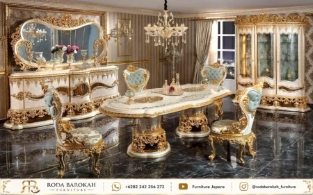 Set Meja Makan Ukiran Mewah Kayu Jepara Sultan Luxury