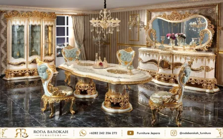 Set Meja Makan Ukiran Mewah Kayu Jepara Sultan Luxury